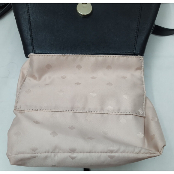 Kate Spade New York Black Leather Pushlock Flap Top Handle Backpack main image 13